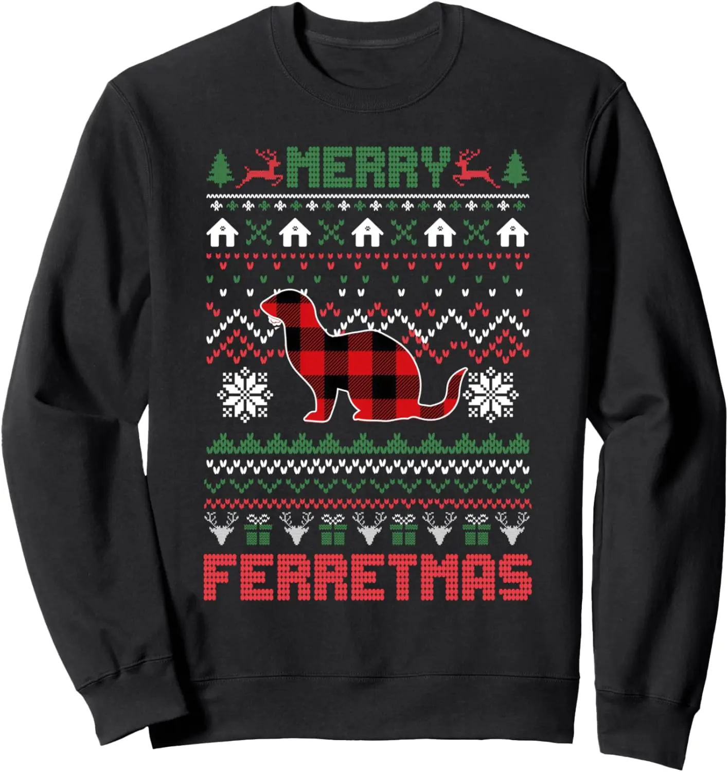 

Забавный свитер Merry Ferretmas Ugly Christmas, толстовка с изображением кишки и Санта-Клауса