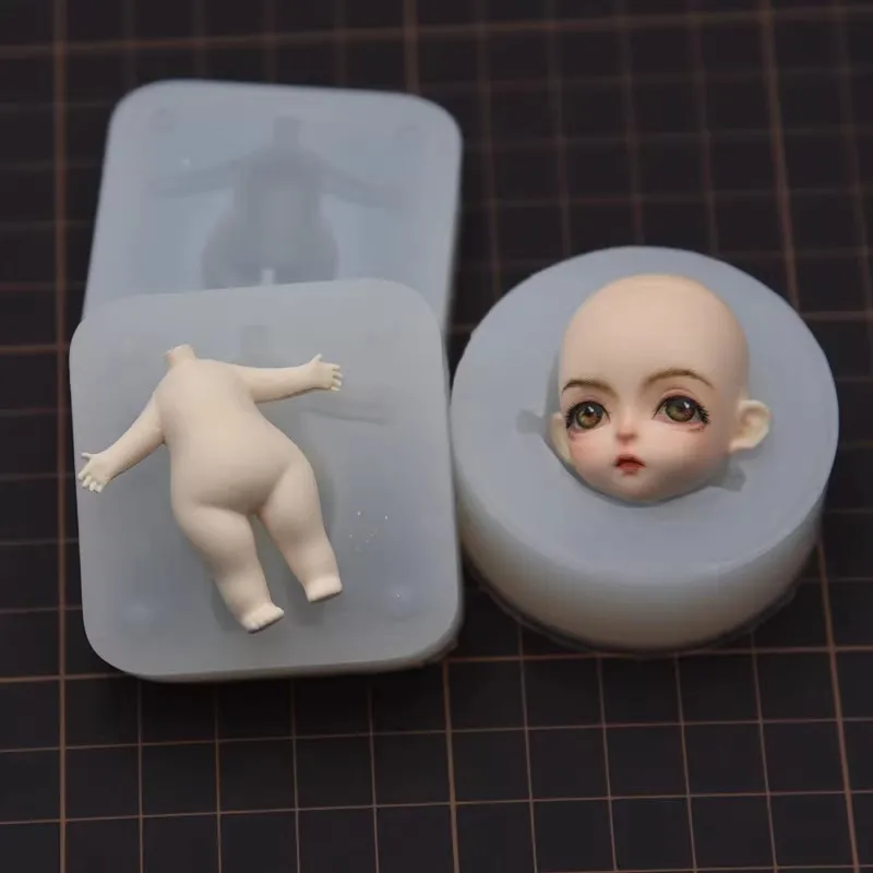 Cute 3D Pottery Clay Doll Body Silicone Molds  Girl and Boy Figure Silicone Moulds Tools