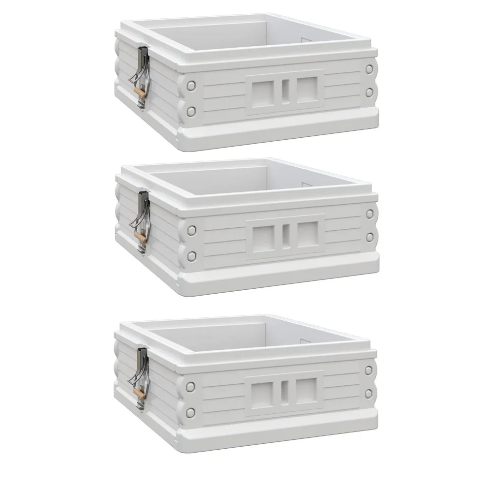 

Insulated Medium Super. Standard 10 Frame Langstroth Sized Super for bee Hives (White (3)