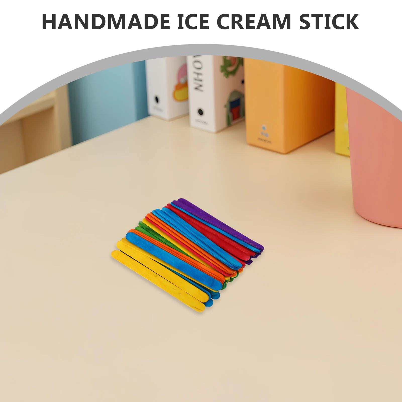 500 個 114x10x2mm カラフルな木製ロリポップスティック クラフト DIY ケーキポップスティック 安全無毒 クリエイティブデザート作り用品