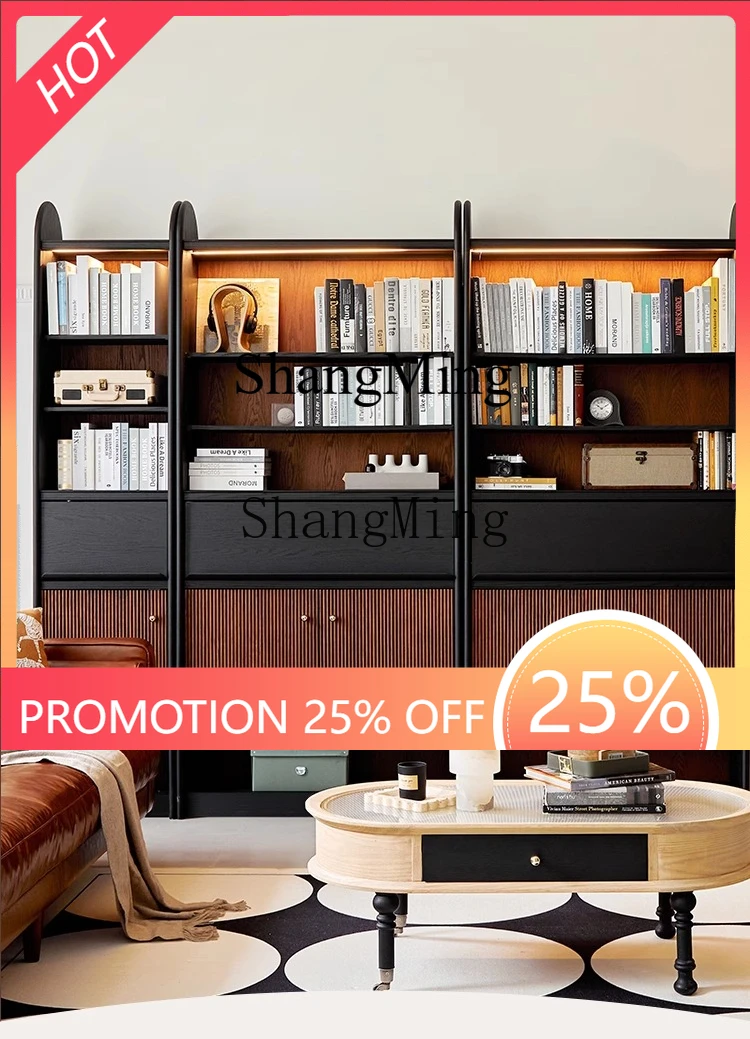 

CL integrated whole wall combination solid wood living room display cabinet bookshelf
