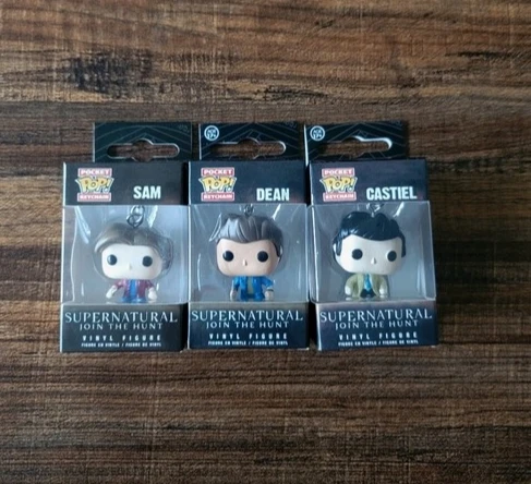 ¡FUNKO POP! Castiel de personaje sobrenatural con ala Sam llavero de juguete Dean figura de vinilo colección llavero de bolsillo juguetes regalos