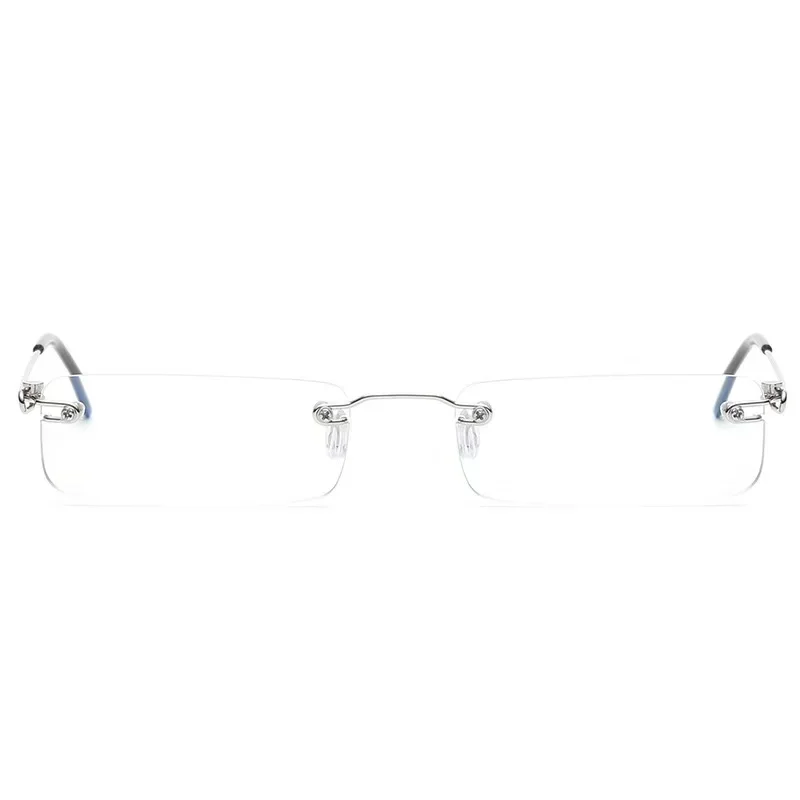 Очки Anti-Blue Rimless Reading Glasses Square Metal Presbyopic Eyewear Eyeglasses Men‘s Glasses for Sight +1.0 To +4.0