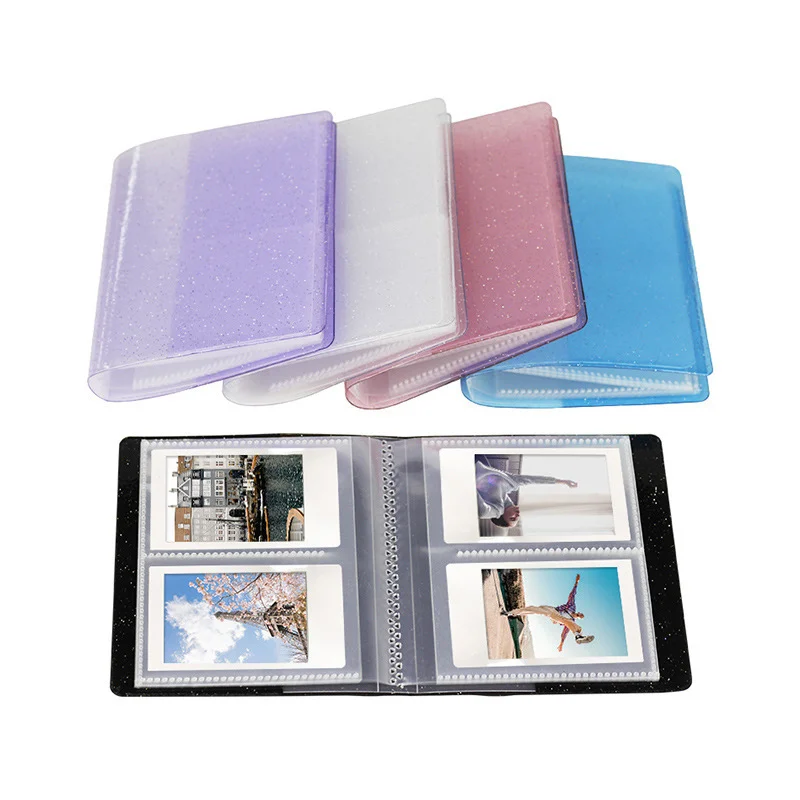 64 Capacity Cards Mini Holder Binders Albums With bling Clear Cover For 6*9cm Board Games Star Card Multifunction Sleeve Holder