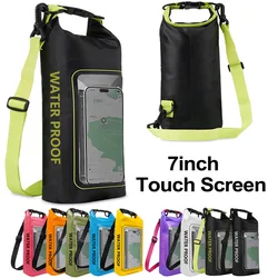 Bolsa seca de PVC para natación, bolsas deportivas de hombro impermeables para exteriores, pantalla táctil, senderismo, Rafting, surf, Kayak, navegación, 2L