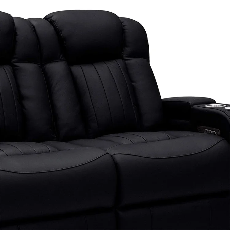 Fauteuil inclinable électrique en cuir Mars Top, canapé de cinéma maison LED, table basse, personnalisé, privé, luxe, italien