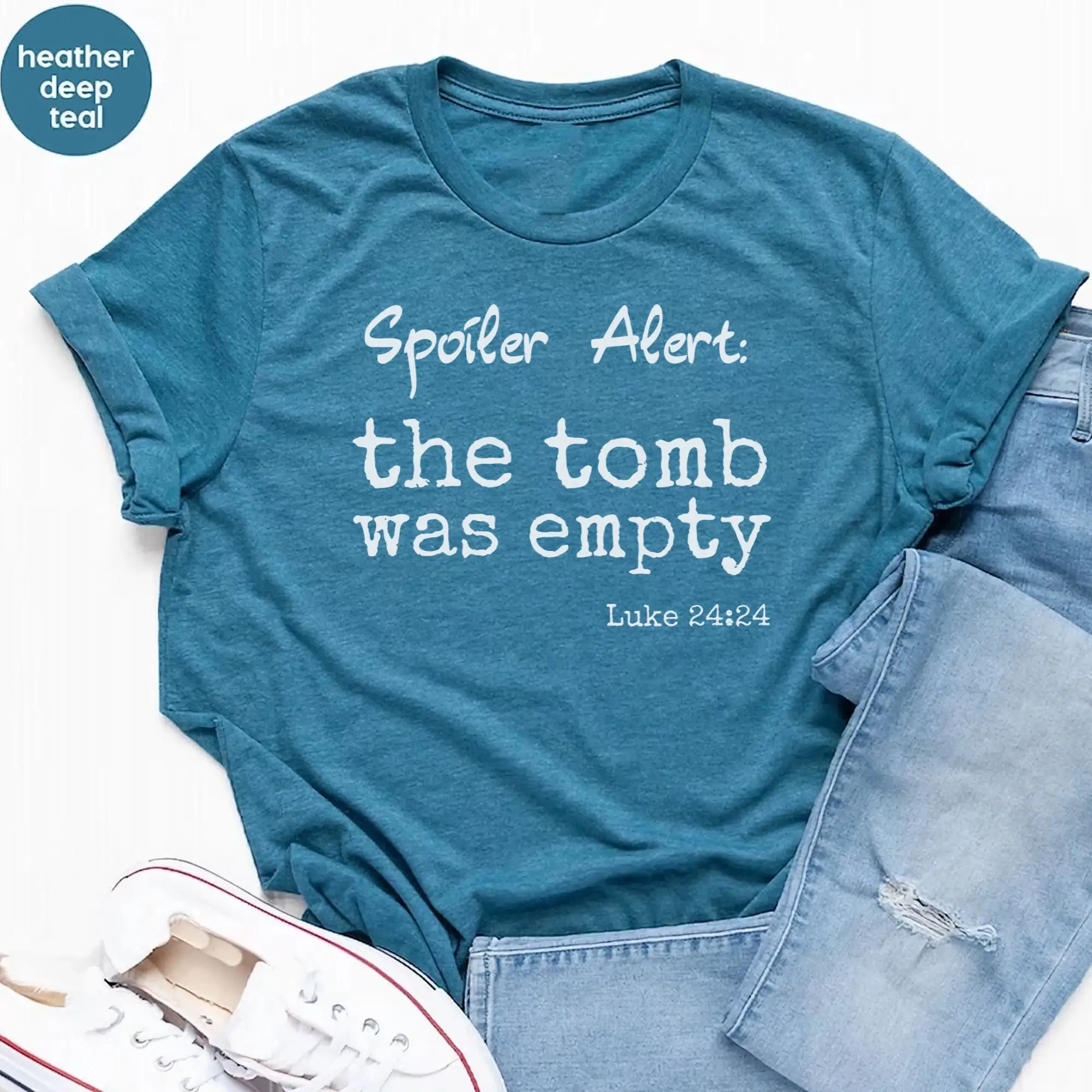 Spoiler Alert The Tomb Was Empty T Shirt Religious For Christians Jesus Love Outfit Easter