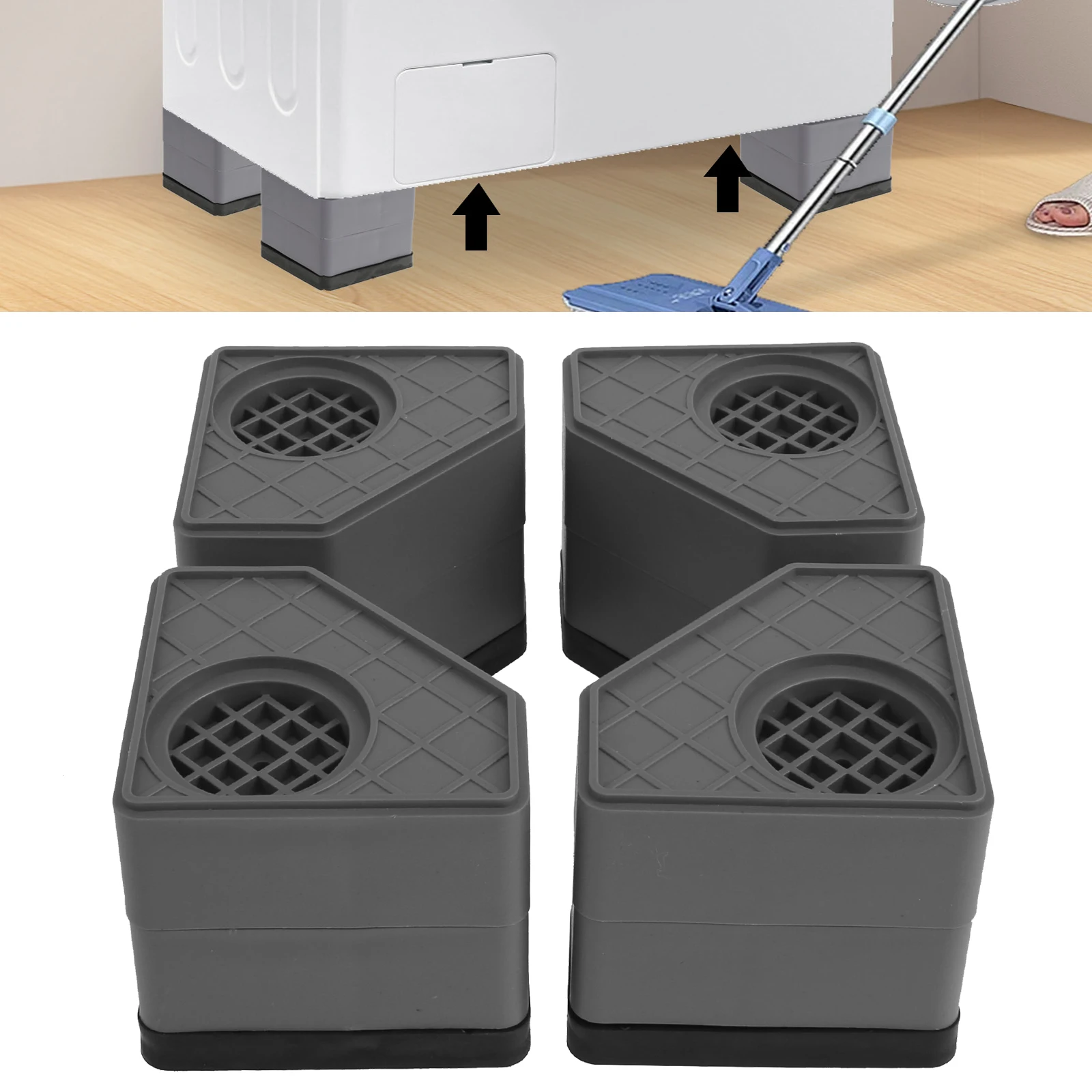 Anti Vibration Pads For Washing Machine,Rubber Pedestal Washer Dryer Support,Furniture Support Noise Cancelling Shock Support