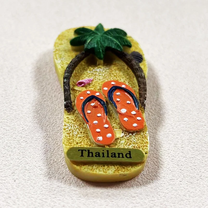 تايلاند فوكيت شاطئ مشهد مغناطيس الثلاجة تذكارية للسفر ثلاثية الأبعاد رسمت باليد الديكور المغناطيسي #2