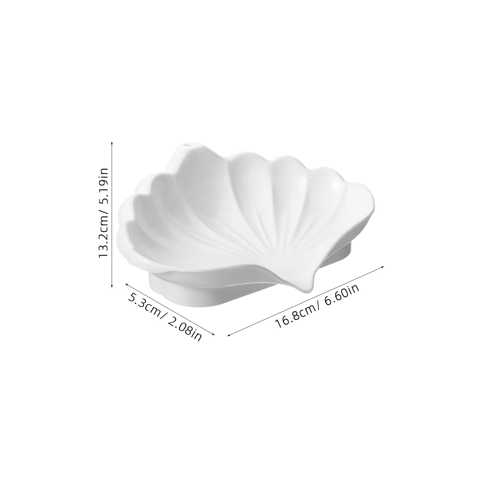 Seashell Soap Dish Plastic Soap Holder Countertop Soap Tray Bathroom Shell Soap Box Hand Dispenser Drain Rack 16.8X13.2X5.3cm