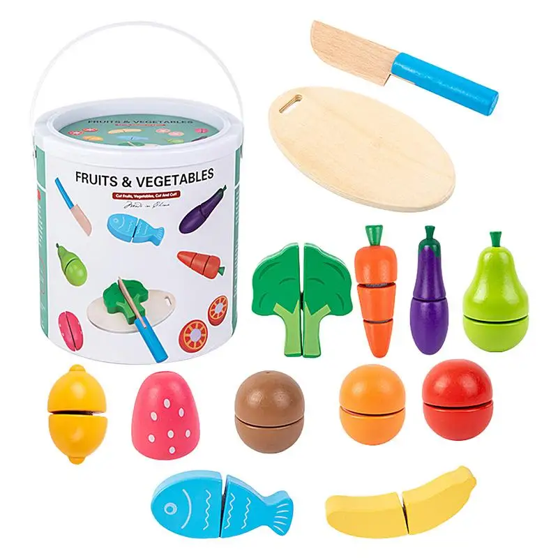 

Role-Play Simulation Food Toys Wooden Pretend Play Kitchen Kit Smooth And Round Learning Toy For Home Kindergartens Nurseries