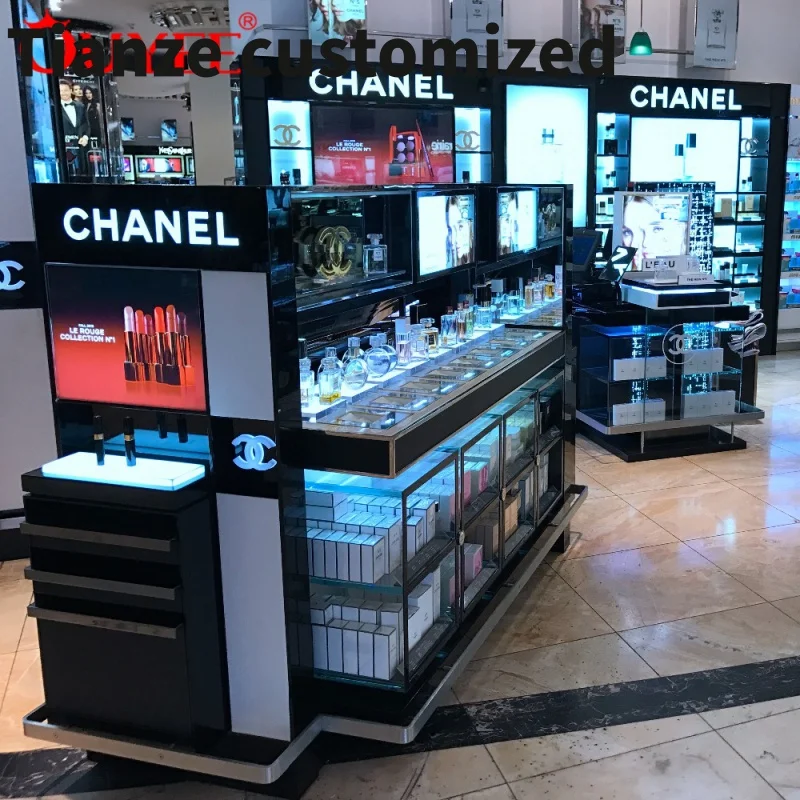 

Customized-shop furniture makeup showroom beauty supply store floor gondola cosmetics display shelf