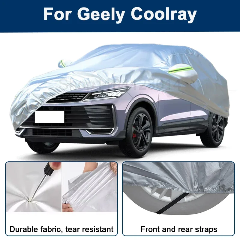 

Всесезонный чехол для автомобиля Geely Coolray с отражающими полосами, водонепроницаемый, снегозащитный, пылезащитный, с защитой от УФ-излучения, автоаксессуары
