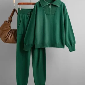 Winter Winter Mesh Suit Hot Pants 2 piece defines women's clothes oversized casual blouses jogging meshes 10 Main Sales Women's Tricot Set - №8