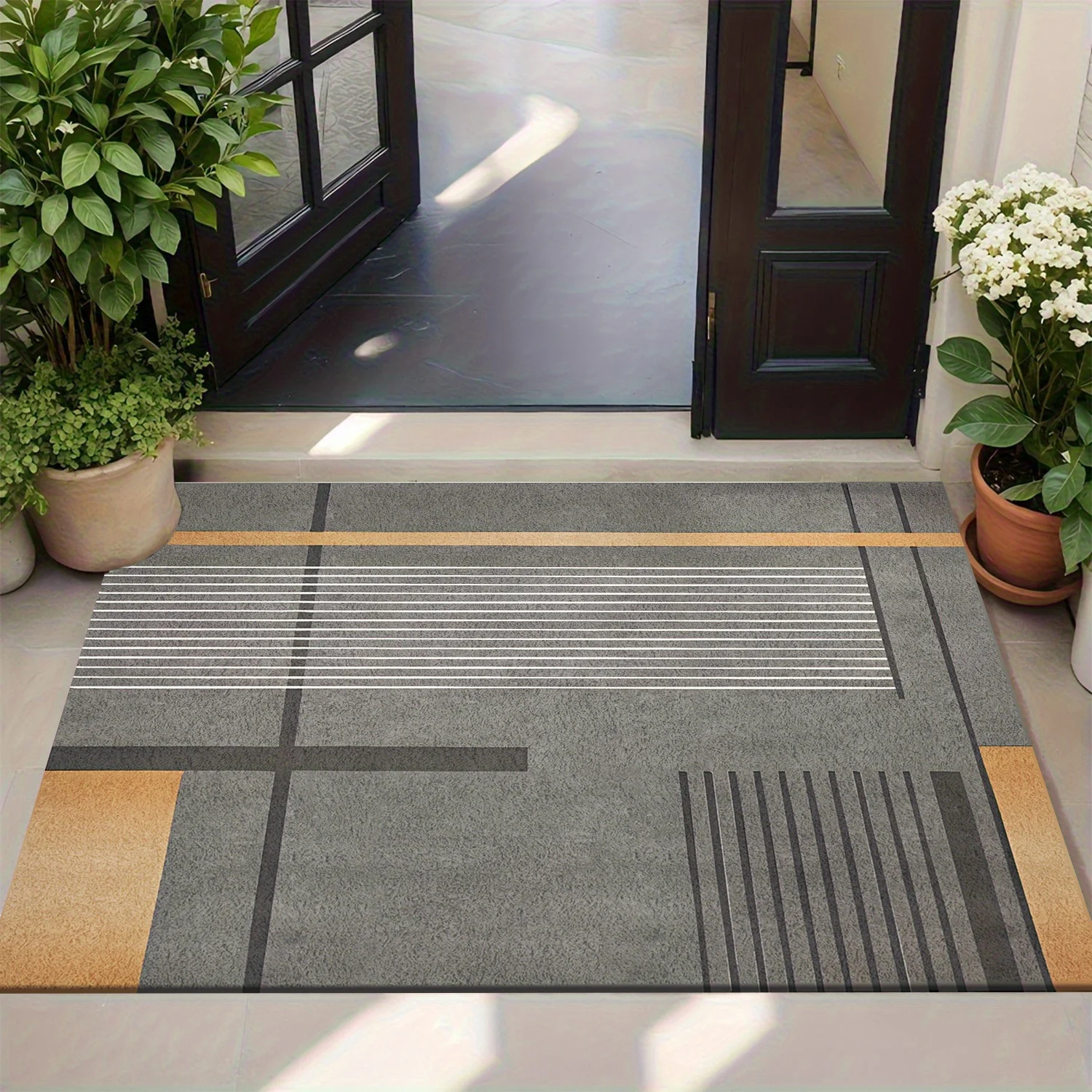 Modern Geometric Entryway Doormat Runner Rug Indoor Mat for Hallway Hall Carpet Abstract Style Durable Home Decor Accessory