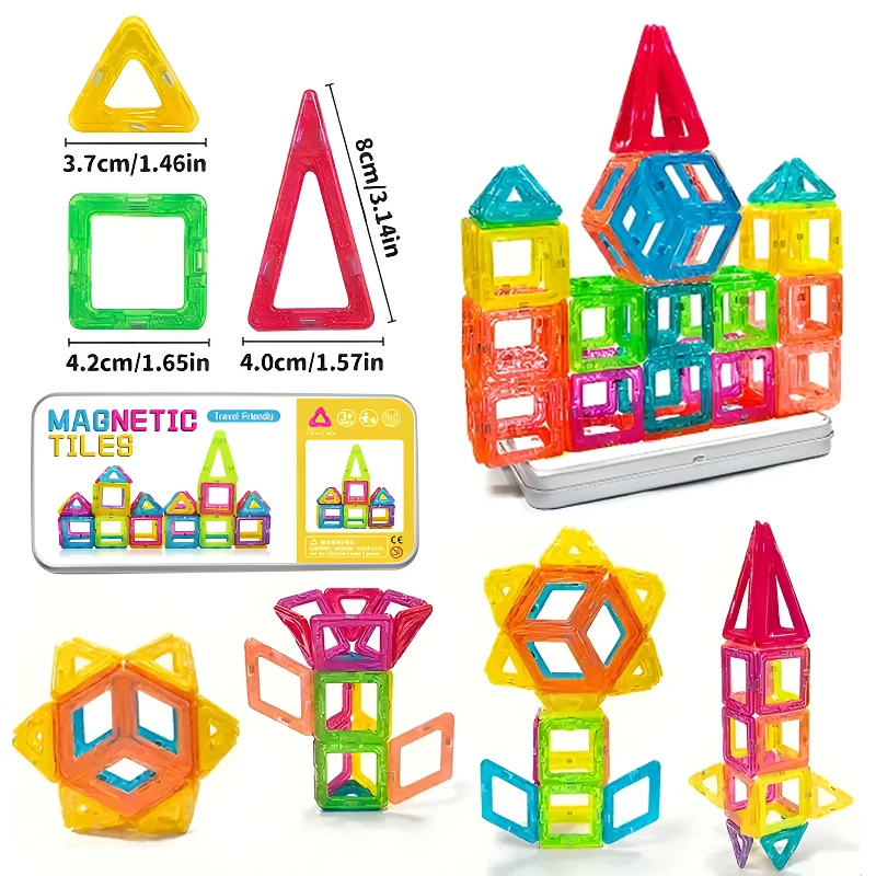 

26 шт. мини-магнитные строительные блоки с железной коробкой портативный магнитный конструктор дизайнерский набор развивающие магнитные игрушки для детей