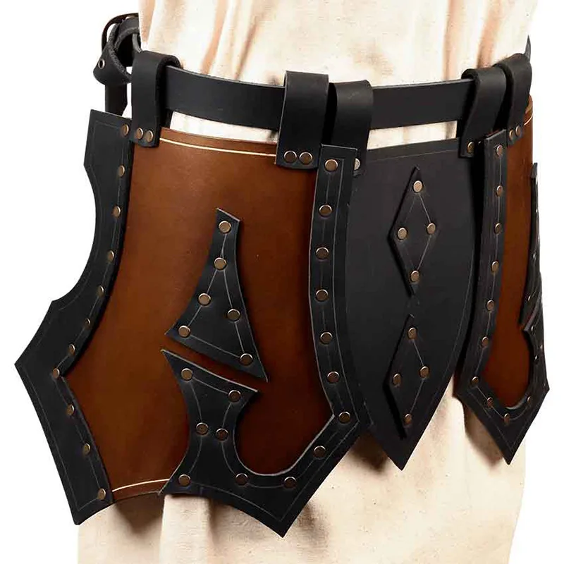 Retro Medieval Renaissance Leggings Leather Skirt Carnival Halloween Cosplay Performance Costume