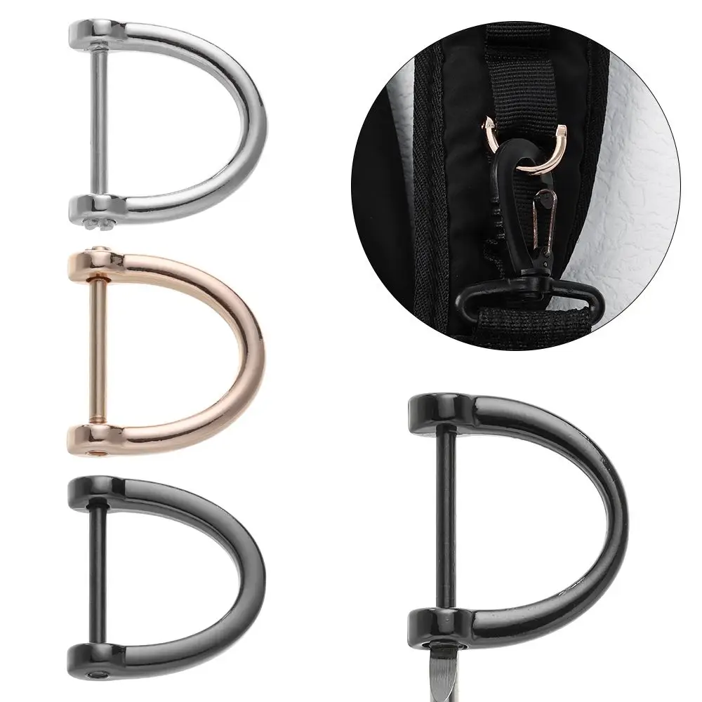 DIY Shoulder Webbing Buckle Detachable Open Screw Clasp D Ring Buckle Leather Craft