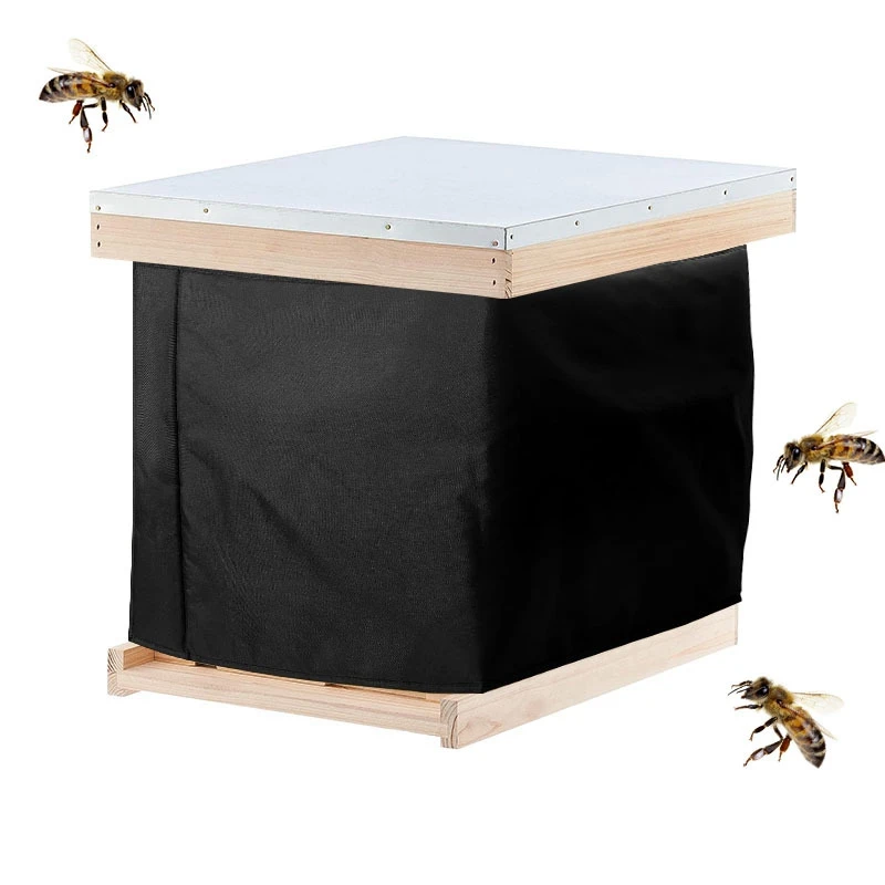 1 PCS Outdoor Honeycomb Protective Cover Honeycomb Box Cold Insulation Cover Black 600D Oxford Cloth Suitable For Most Beehives