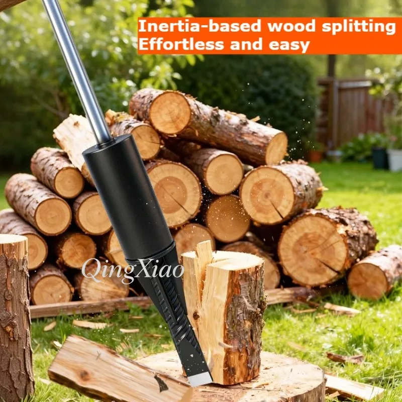 Manual Log Splitter, Hand Operated Wood Splitting Tool Heavy Duty Firewood Splitter Sharp Wedge for Backyard Farm Timber Cutting