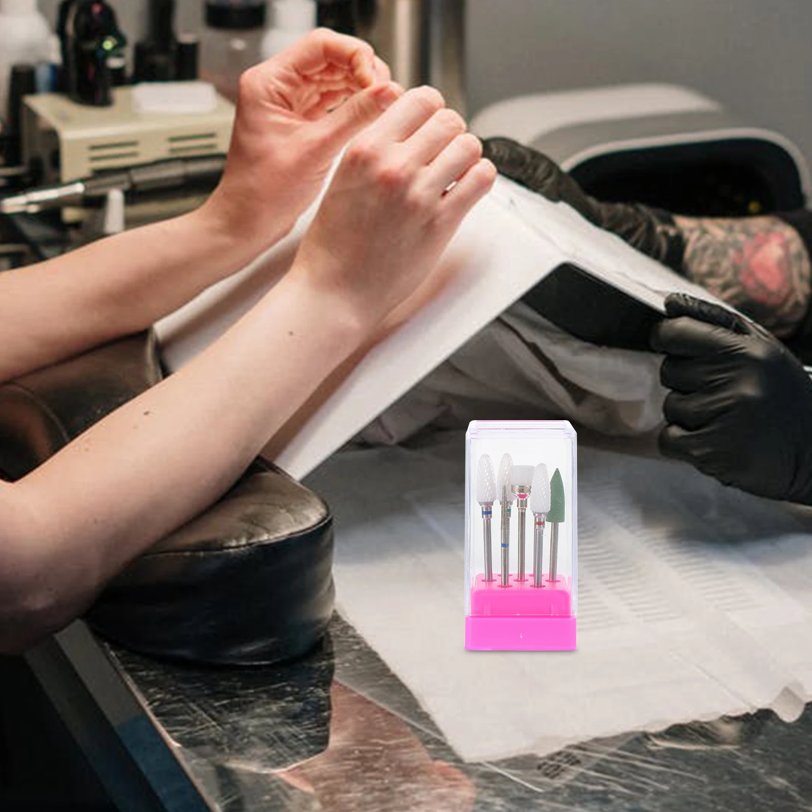 

7pcs Professional Nail Files Set Cuticle Drilling Manicure Pedicure Care Sanding Grinding Tool Polishing Head Nail Art Kit