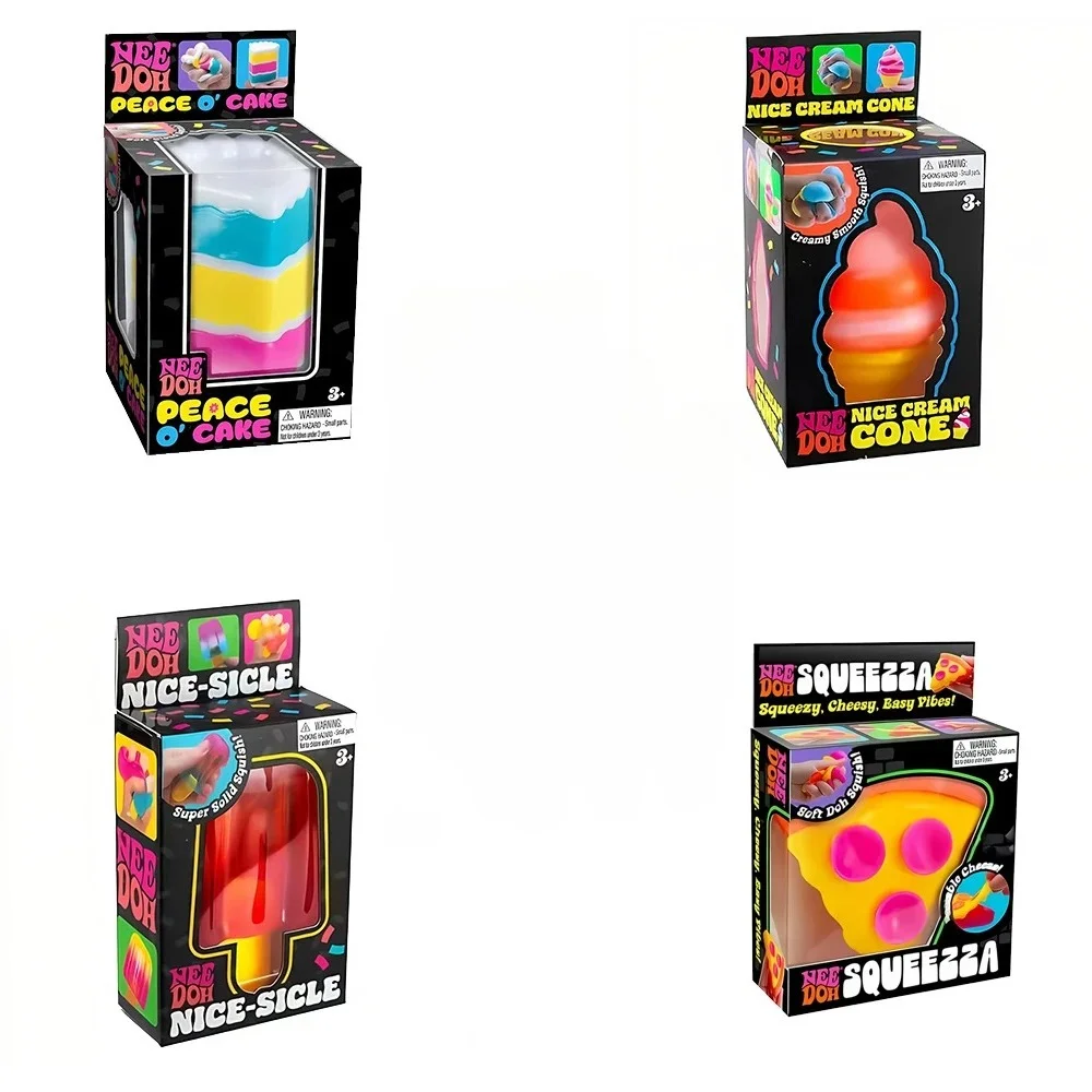 Schylling Needoh Nice Cube Sensory Nice-Sicle, cube sensoriel anti-stress, objet à presser anti-anxiété pour la concentration et les personnes atteintes de TDAH