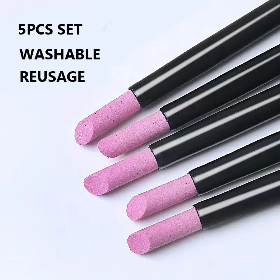 5 قطع من قلم طحن الكوارتز المحمول للعناية بالأظافر، أدوات مانيكير للبشرة الميتة وعصي إزالة طلاء الجلد والجل #2