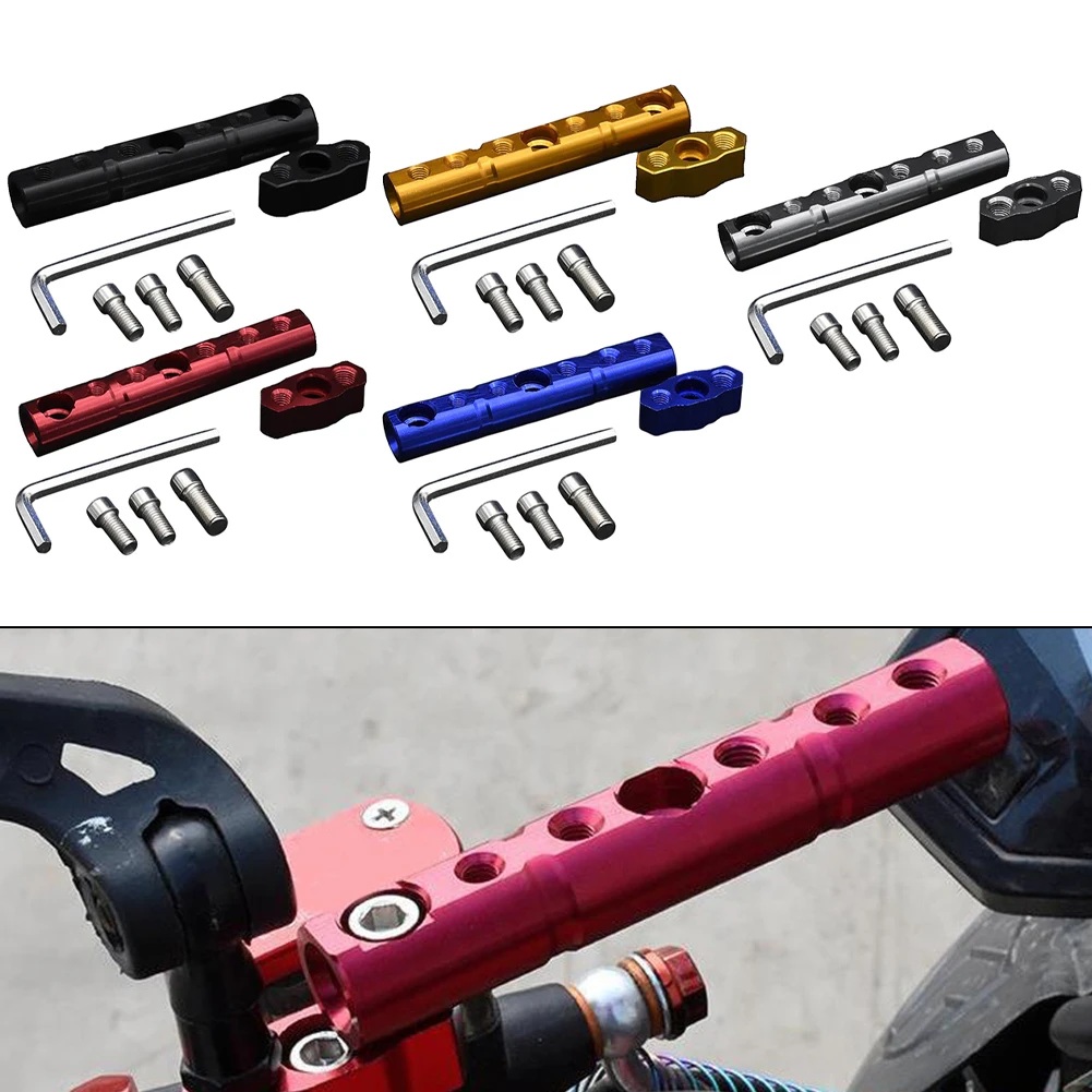 Motorcycle Accessory Red Handlebar Mirror Clamp Practical Usability Wear-resistant Material Road Safety Equipment