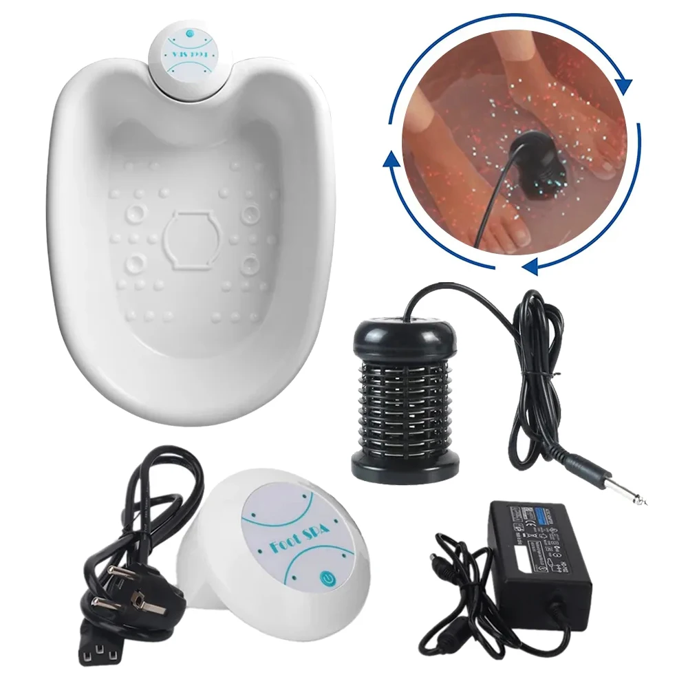 Machine de bain de pieds à détoxification ionique électrique, massage par vibration des muscles plantaires, nettoyage en profondeur par ions hydrogène, augmentation de la vitalité