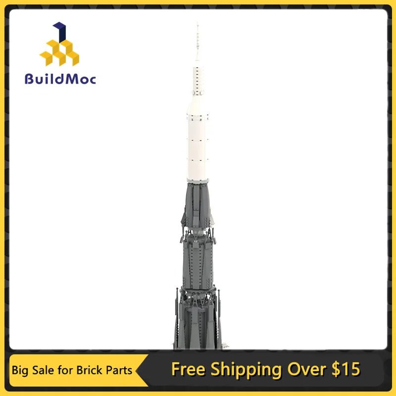 MOC Space Exploration Rocket Launch Center Platform Building Blocks N1 Moon Rocket Saturn DIY Brain Game Model Toys for Children