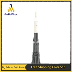 MOC Space Exploration Rocket Launch Center Platform Building Blocks N1 Moon Rocket Saturn DIY Brain Game Model Toys for Children