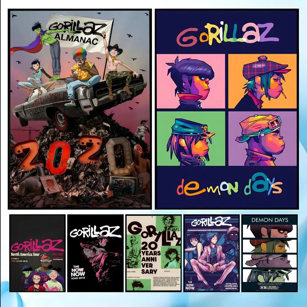 Музыкальный постер DEMON DAYS Gorillaz, HD-качество, водонепроницаемый, для дома, гостиной, спальни, бара, эстетическое украшение