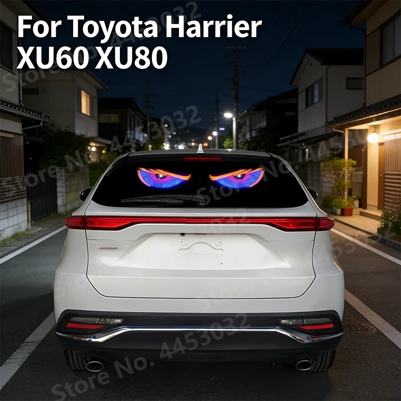 2Pcs Car Devil Eyes Atmosphere Light For Toyota Harrier XU60 XU80 USB Creative Rear Window Warning Decor LED Flashing Lamp