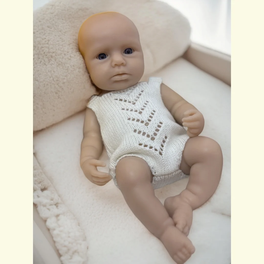 Bemalte und unbemalte offene Mund 13 Zoll solide Silikon Bebe Reborn Mädchen Puppe Soft Touch handgemachte Neugeborene Baby Mädchen perfekt als Geschenk