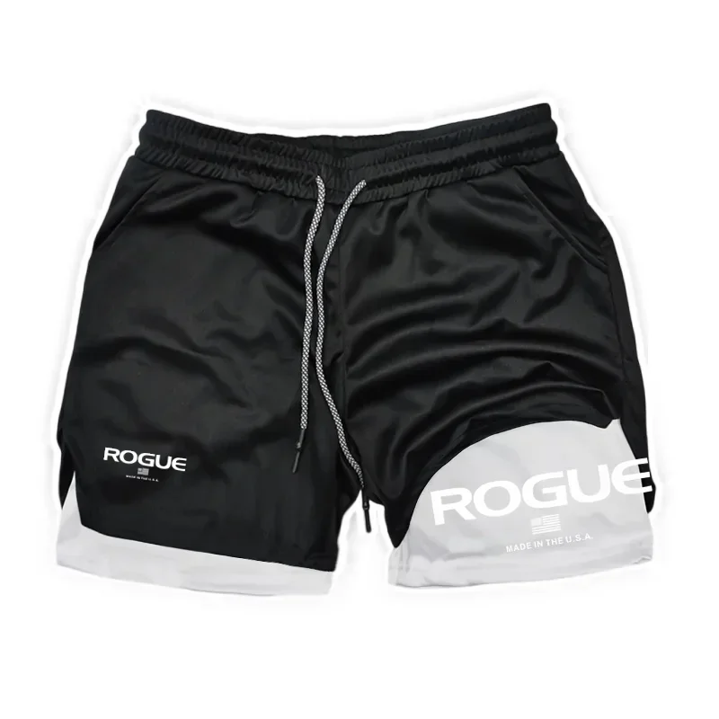 

Summer men's quick-drying breathable fitness training sports shorts fashion casual loose and lightweight 2-in-1 jogging shorts