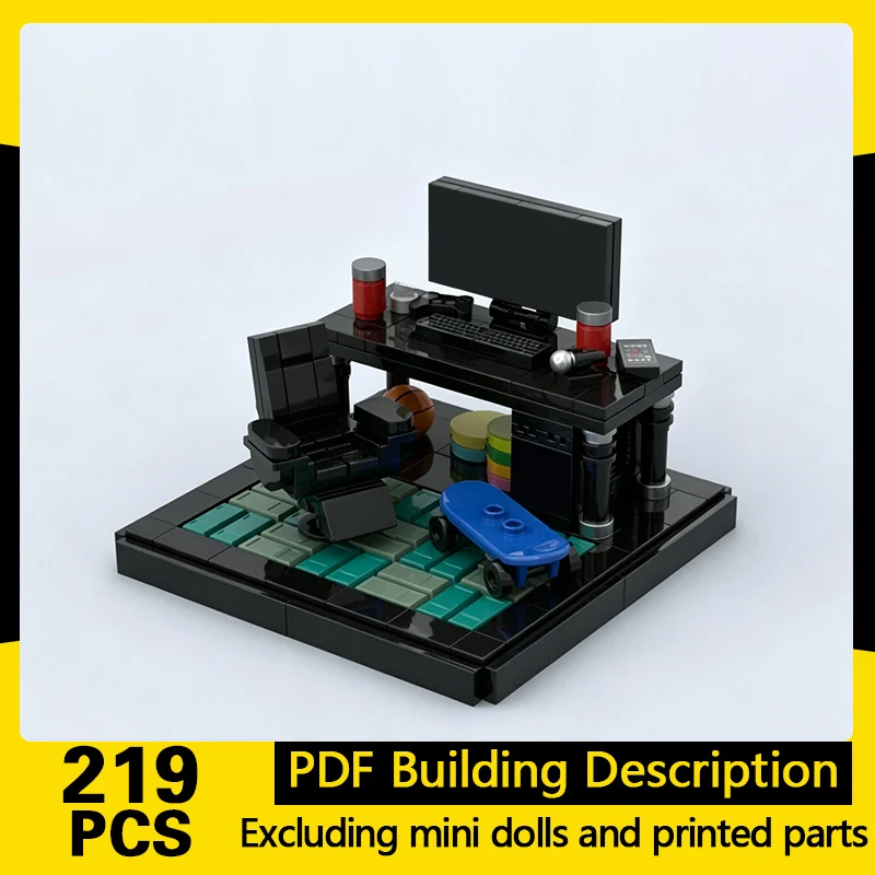 

City Street View Model MOC Building Bricks Computer Game Desk Modular Technology Gifts Holiday Assemble Children Toys Suit