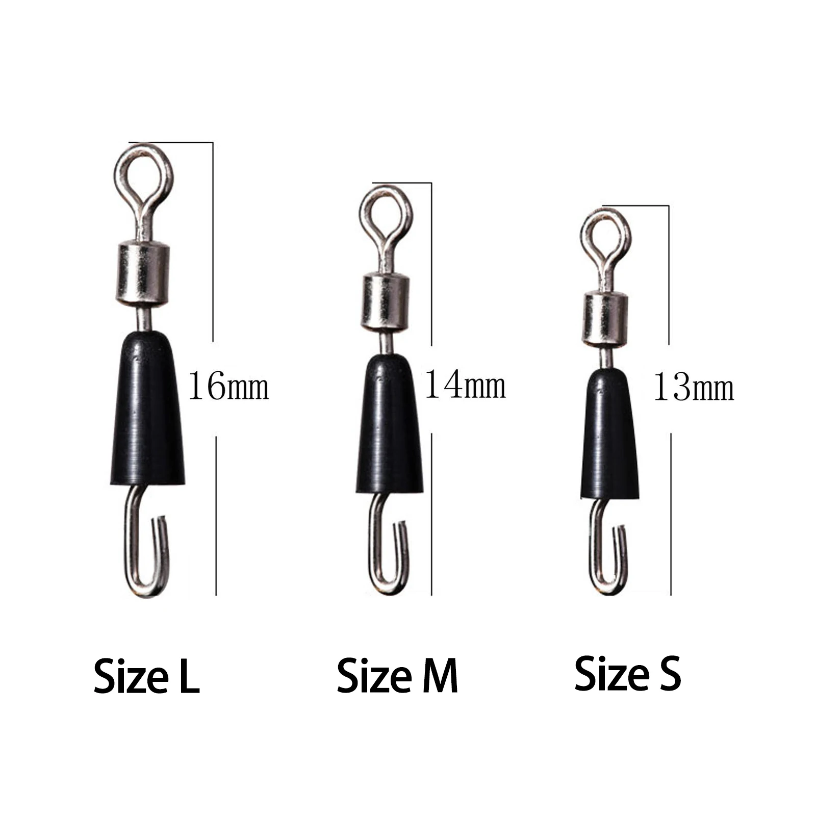 DNDYUJU 30pcs/lot Fishing Bearing Swivels Snap Ball Bearing Swivel Solid Rings Fishing Connector Ocean Boat Fishing Hook