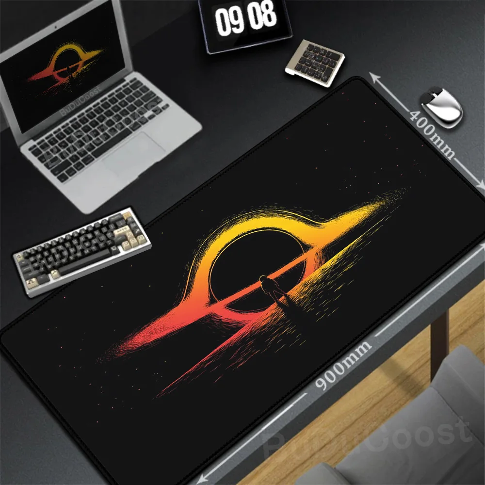 XXL New Desk Protector Mouse Pad Astronaut Print Black Pattern Game Mice Mat Lock Edge Keyboardpad Mausepad Computer Accessories