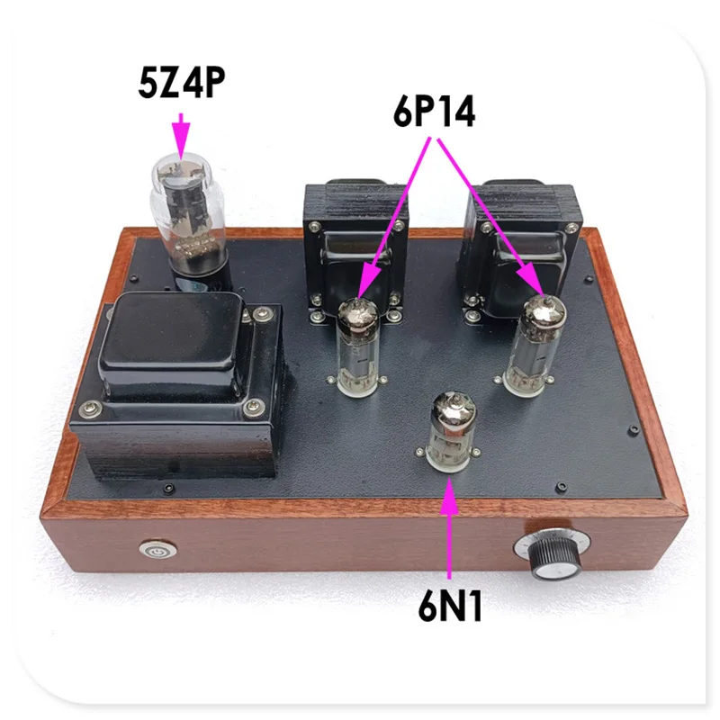 Lyele Audio 6n1+6p14 Vacuum Tube Amplifier Diy Kit Hifi Power Amplifier Class A  Solid Wood Case Single Ended Audio Amp 3.5w*2