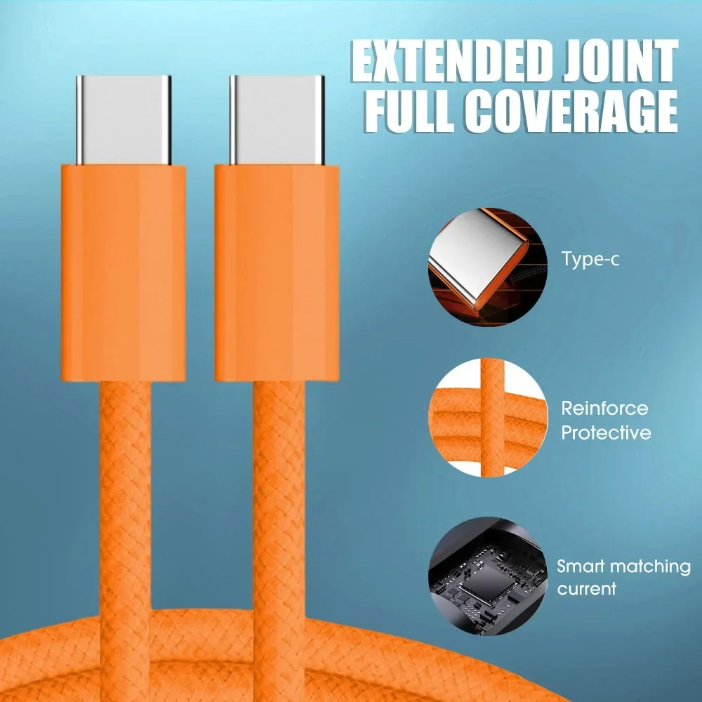 1/2/3 متر 60 واط كابل شحن سريع كابل نقل بيانات نوع C إلى Type-C آيفون 17 برو ماكس USBC إلى C سلك كابل الحبل آيفون 15 16 17 #2