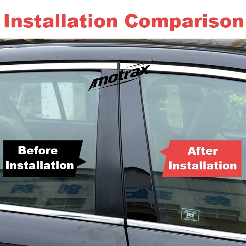Car PC Material Pillar Post Cover Door Trim Window Molding Sticker for Toyota RAV4 RAV-4 XA30 2007 2008 2009 2010 2011 2012 2013 4