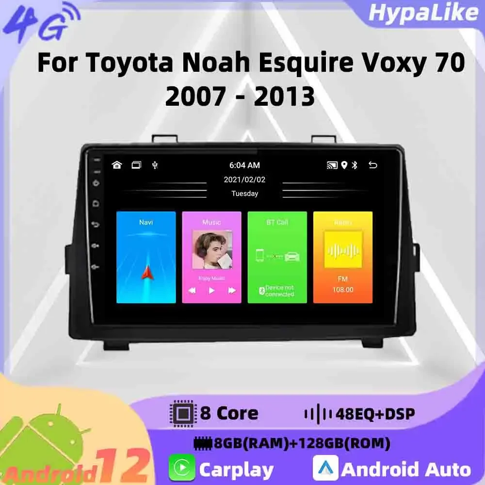 Car Radio for Toyota Noah Esquire Voxy 70 2007 - 2013 2 Din Android Multimedia Stereo Carplay Navigation Head Unit Autoradio