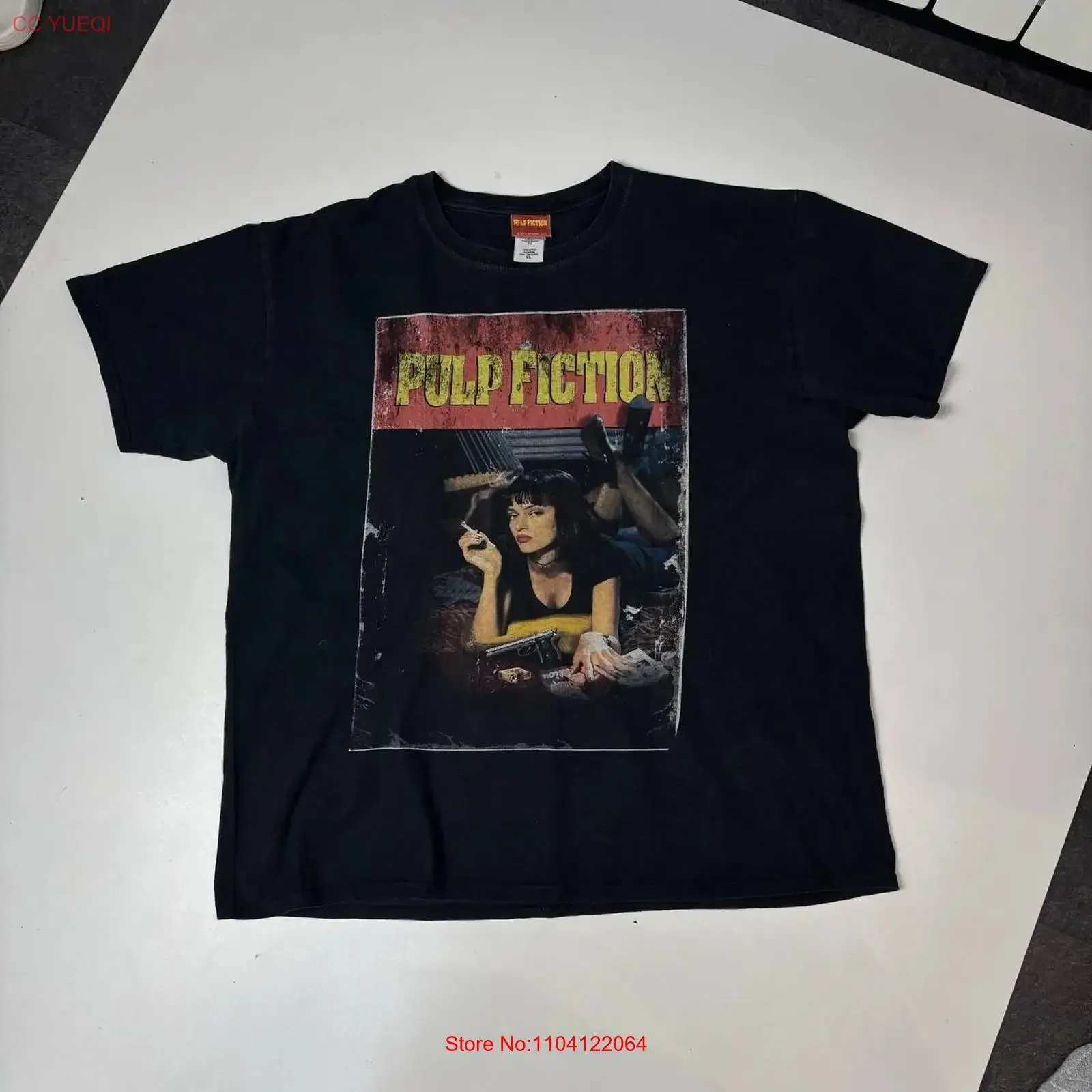 Pulp Fiction T shirt Size XL vintage Washed fashion homme Versatile Soft graphic Casual designer clothes streetwear Stylish