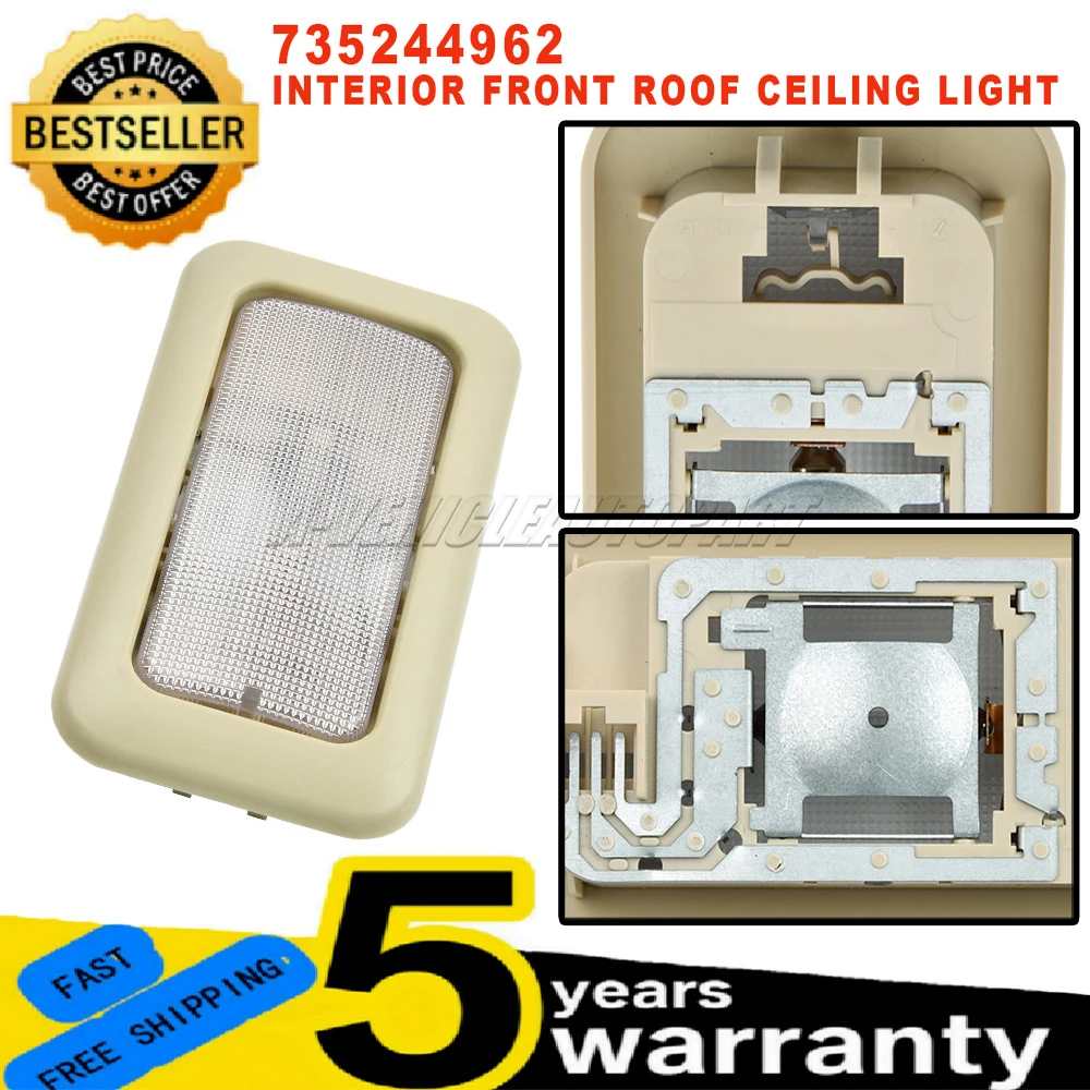 New 735244962 For Fiat 500 Panda Punto Ducato Citroen Jumper Peugeot Boxer 1Pc Interior Front Roof Ceiling Light Car Accessories