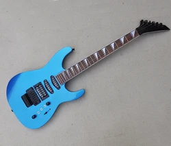 Metal Blue 6 Strings Electric Guitar with Tremolo Bar,Rosewood Fretboard