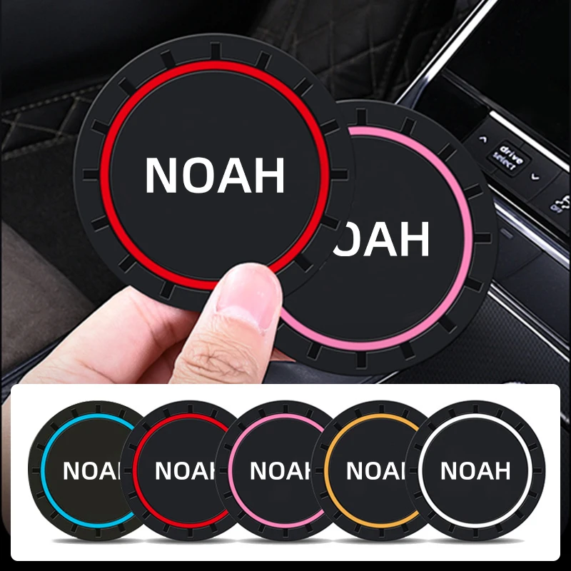 2Pcs Car Logo Water Coaster Console Water Cup Anti-slip Mat Accessories For Toyota Harrier TRD Prado RAV4 Auris CHR Corolla