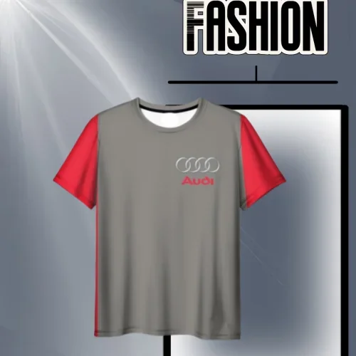 

2025 Summer Audi Racing Print Short-sleeved T-shirt Adult MenWomen and Children Parent-child Outdoor Sports Quick-drying Top