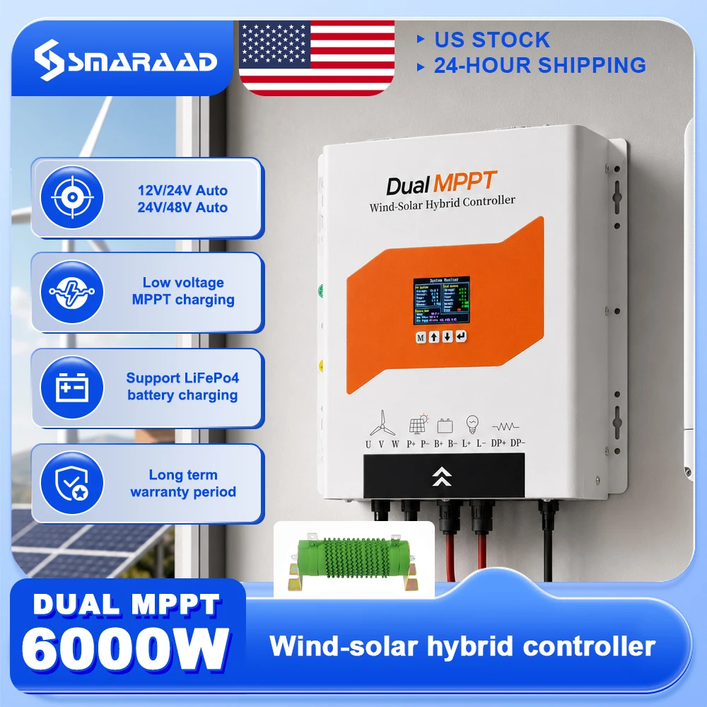 Wind Solar Hybrid Kit - US PL จัดส่งระบบไฮบริดพลังงานลม 6KW Super MPPT