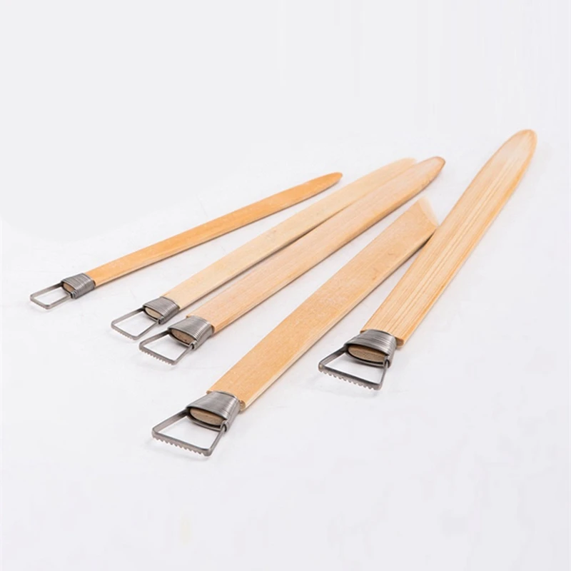 5Pcs/Lot Professional Bamboo Polymer Clay Tools Pottery Ceramic Scraper Modeling Carved Sludge Sculpture Tools