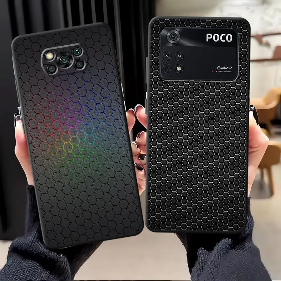 Funda de Fibra de Carbono para Xiaomi Poco F8 C61 C50 C71 F1 F3 X3 X4 X5 X7 Pro C75 M5 M3 M4 M7 Pro